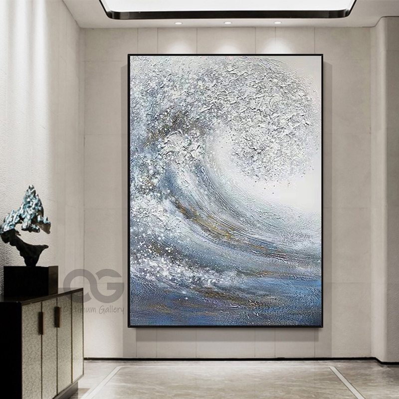 Framed Green Abstract Beach Wall Decor