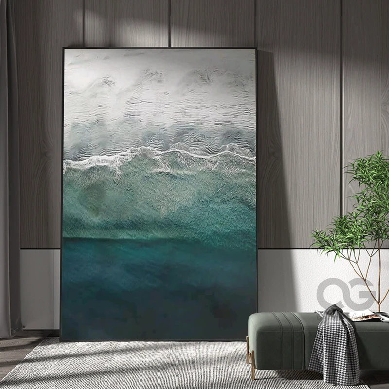 Oversized Texture Ocean Wave Wall Art for Home Decoration