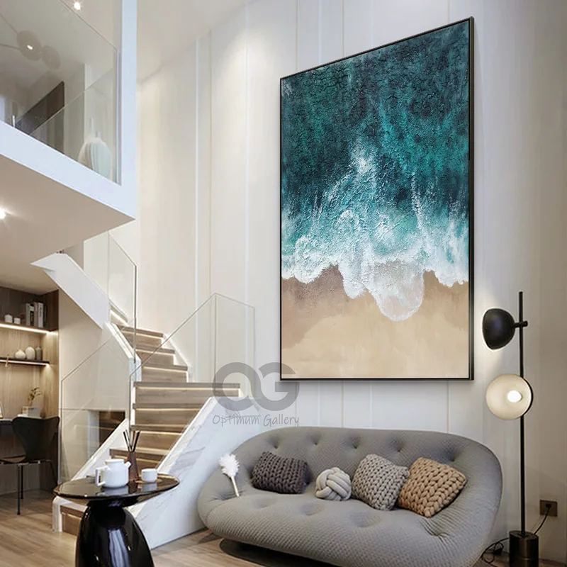 Original Whale Oil Painting on Canvas for Living Room Wall Decor