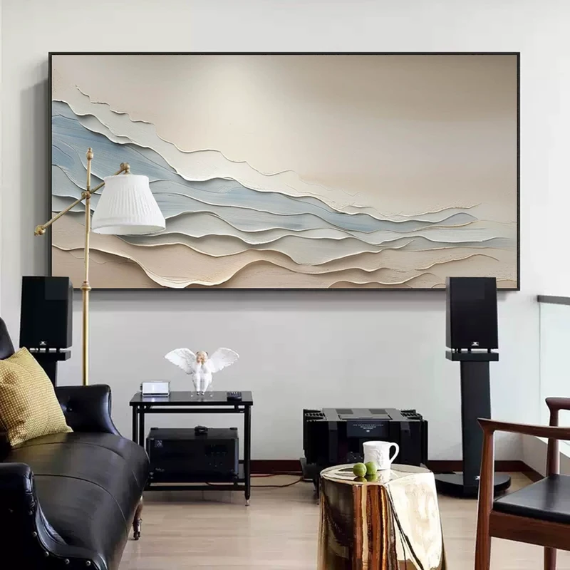 Acrylic Textured Ocean Wave Artwork