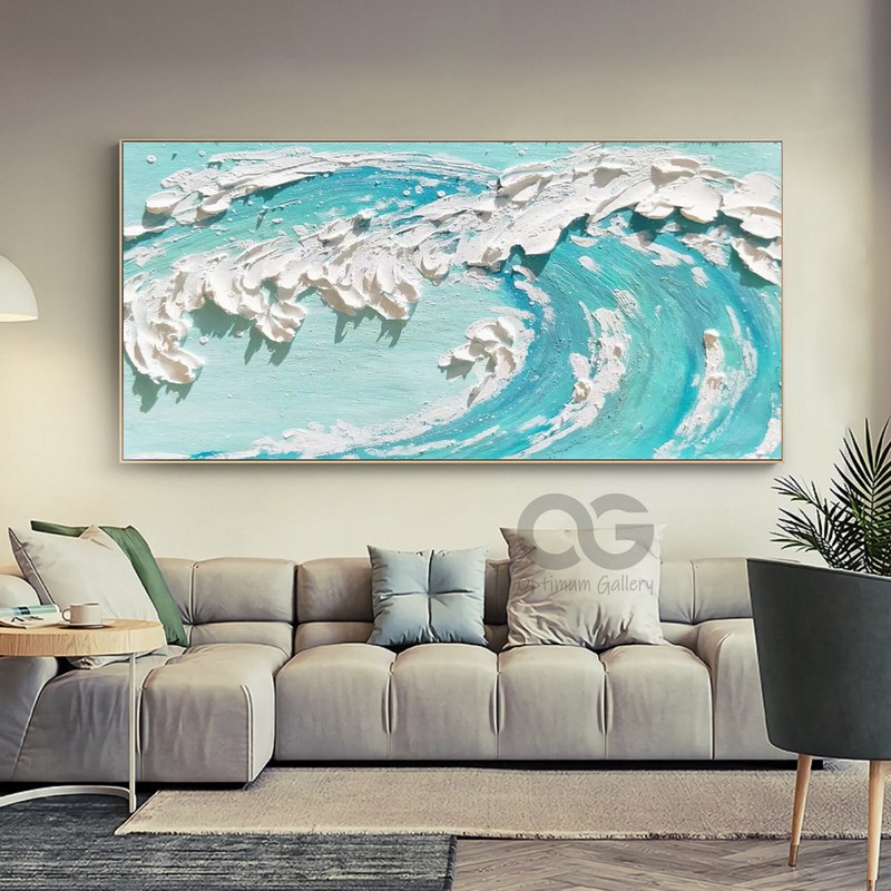 Large Minimalist Sea Wave Wall Art