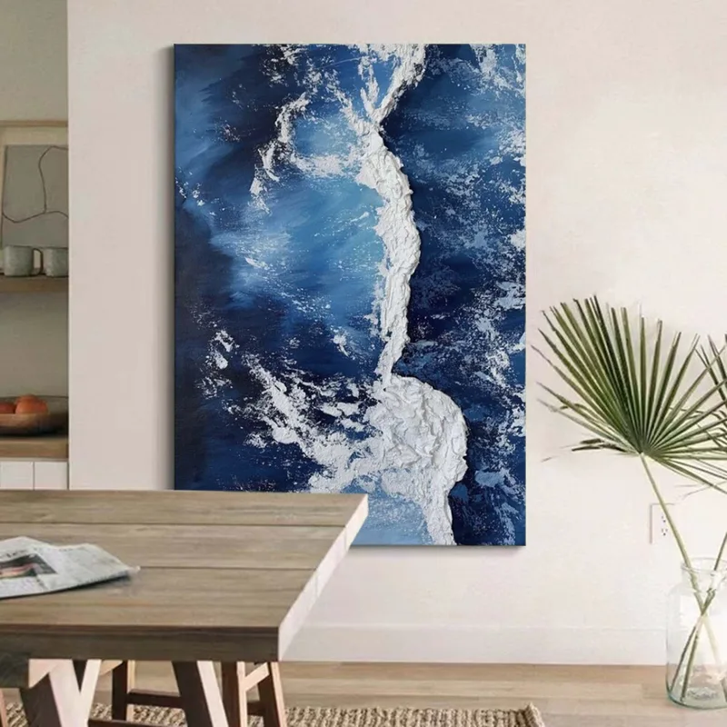 Textured Beige Beach Acrylic Painting