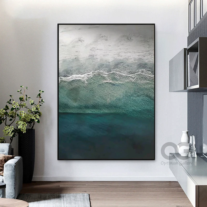 Oversized Texture Ocean Wave Wall Art for Home Decoration