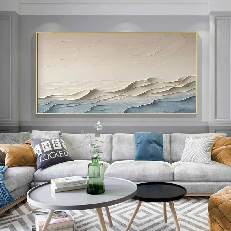 3D Wabi-Sabi Sea Painting for Walls