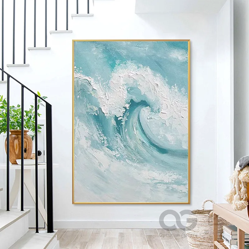 Textured Ocean Wall Art for Home Decor