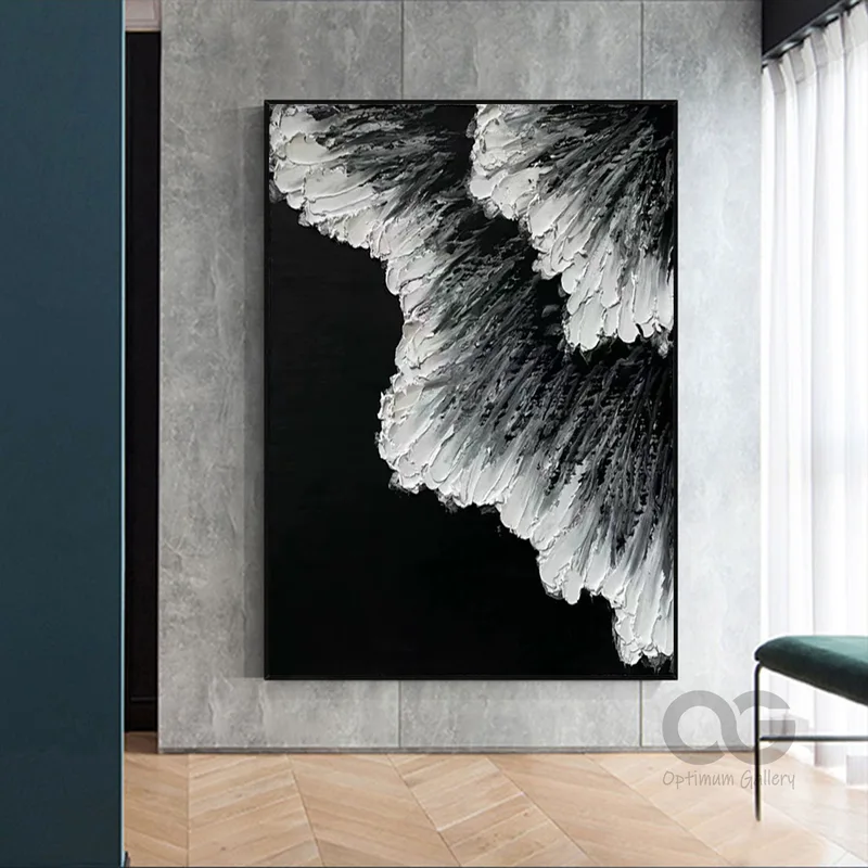 Textured Snow Landscape Painting Decor