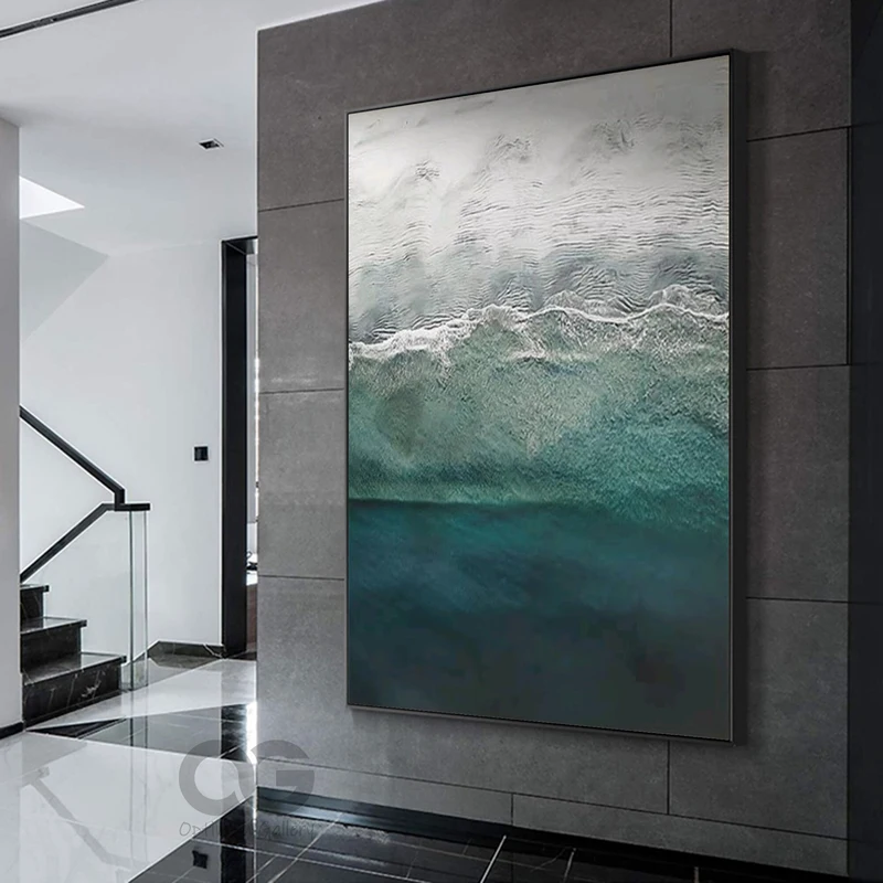 Oversized Texture Ocean Wave Wall Art for Home Decoration