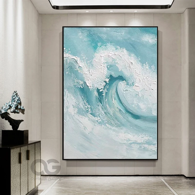 Textured Ocean Wall Art for Home Decor