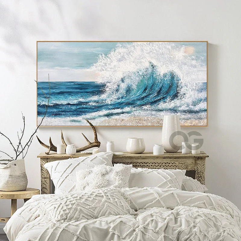 Pink Abstract Wave Wall Art Canvas Decor
