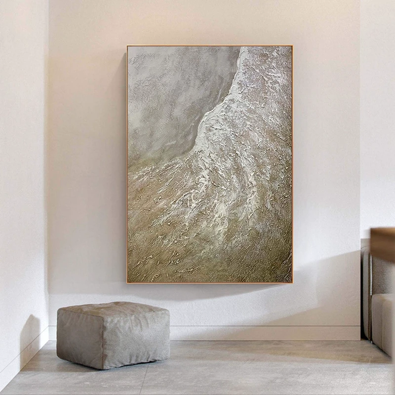 Original Blue Sea Landscape Canvas for Living Room Wall Decor