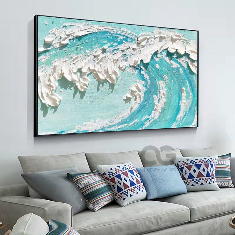 Large Minimalist Sea Wave Wall Art