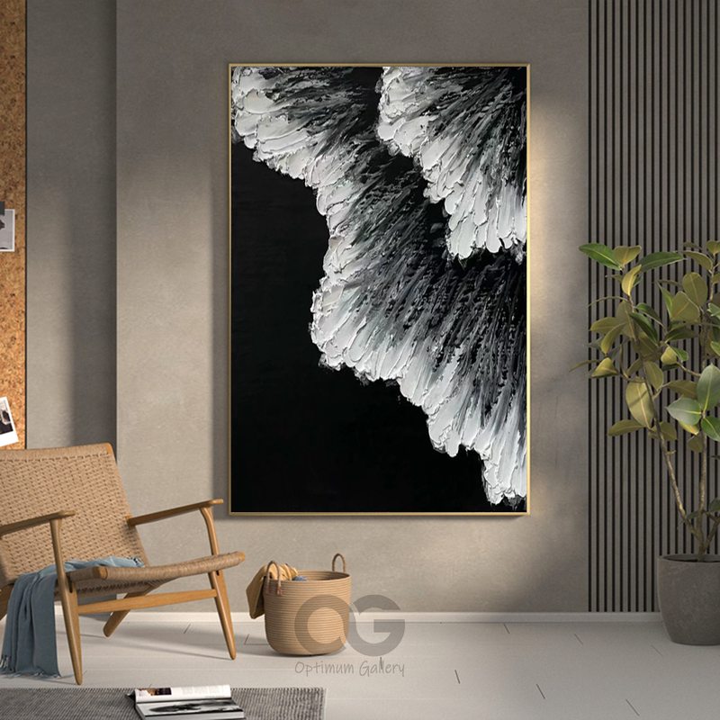 Textured Snow Landscape Painting Decor
