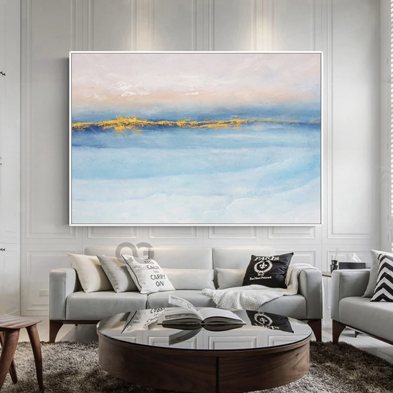 Ocean Wave Wall Art: Large Sunrise Acrylic Seascape Painting