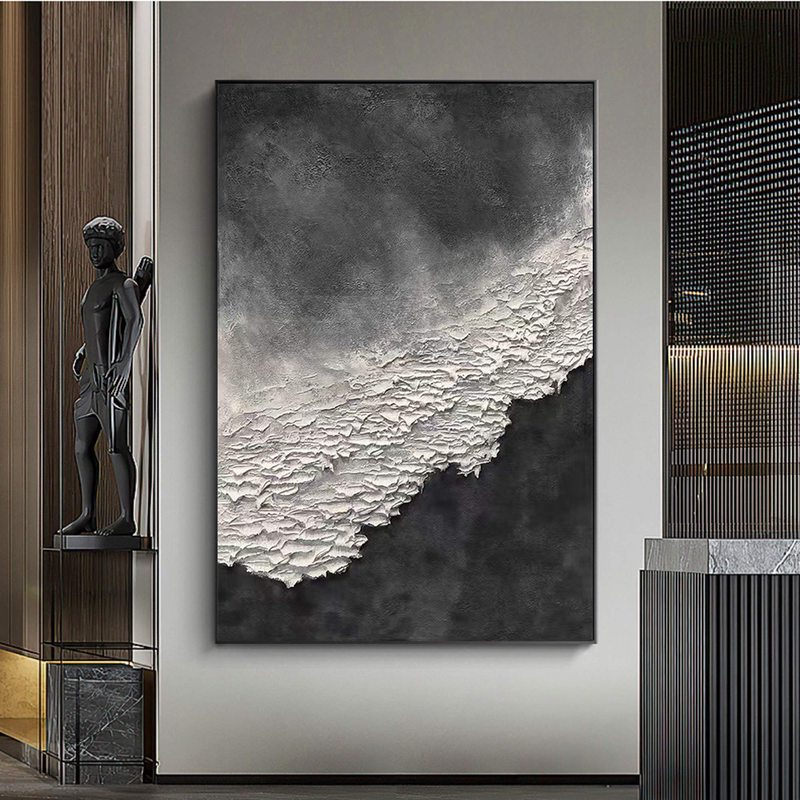 Minimalist Earth Tone Ocean Wave Art