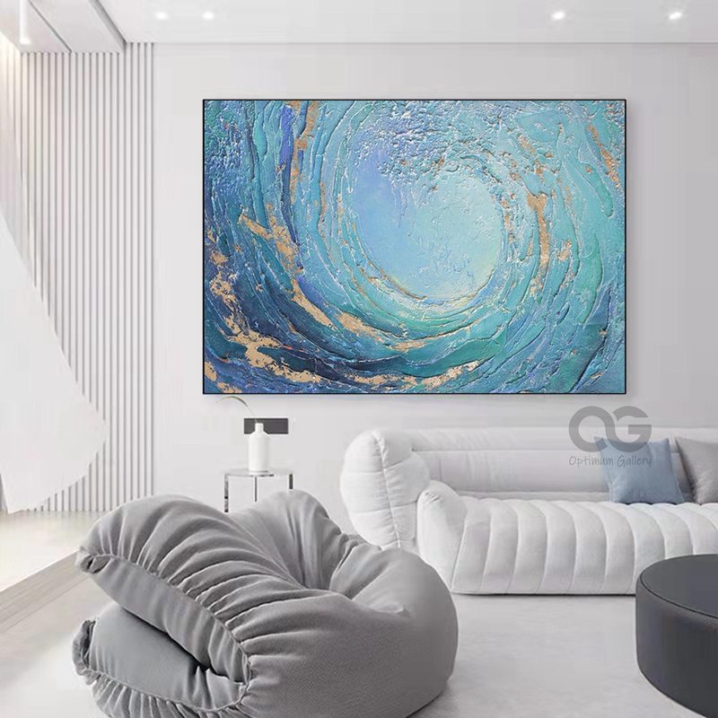 Minimalist Beige Plaster Wave Painting