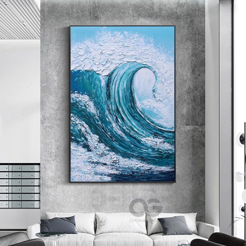Black and White Textured Ocean Art