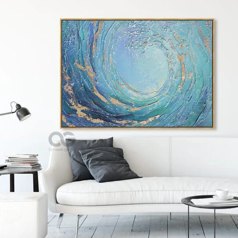Minimalist Black and White Wave Painting