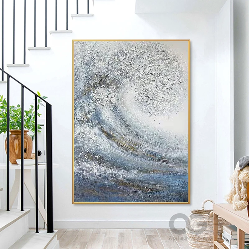 Framed Green Abstract Beach Wall Decor