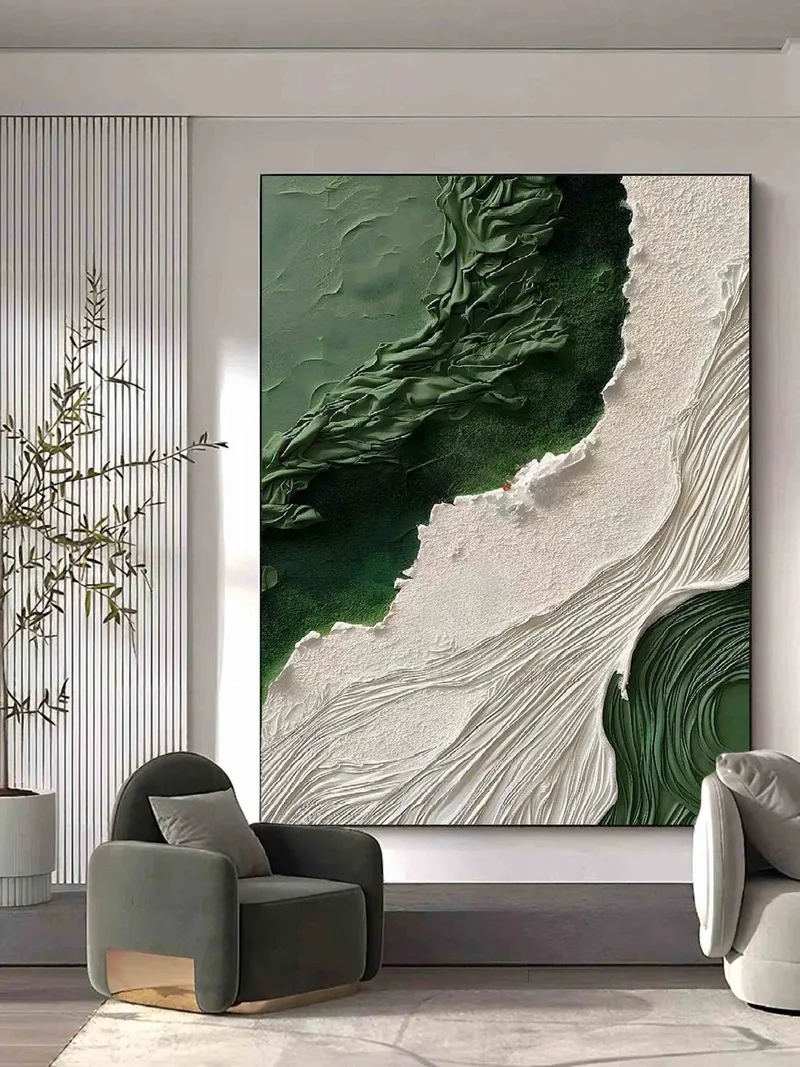 Oversized Seaside Painting on Canvas
