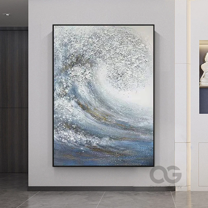 Framed Green Abstract Beach Wall Decor