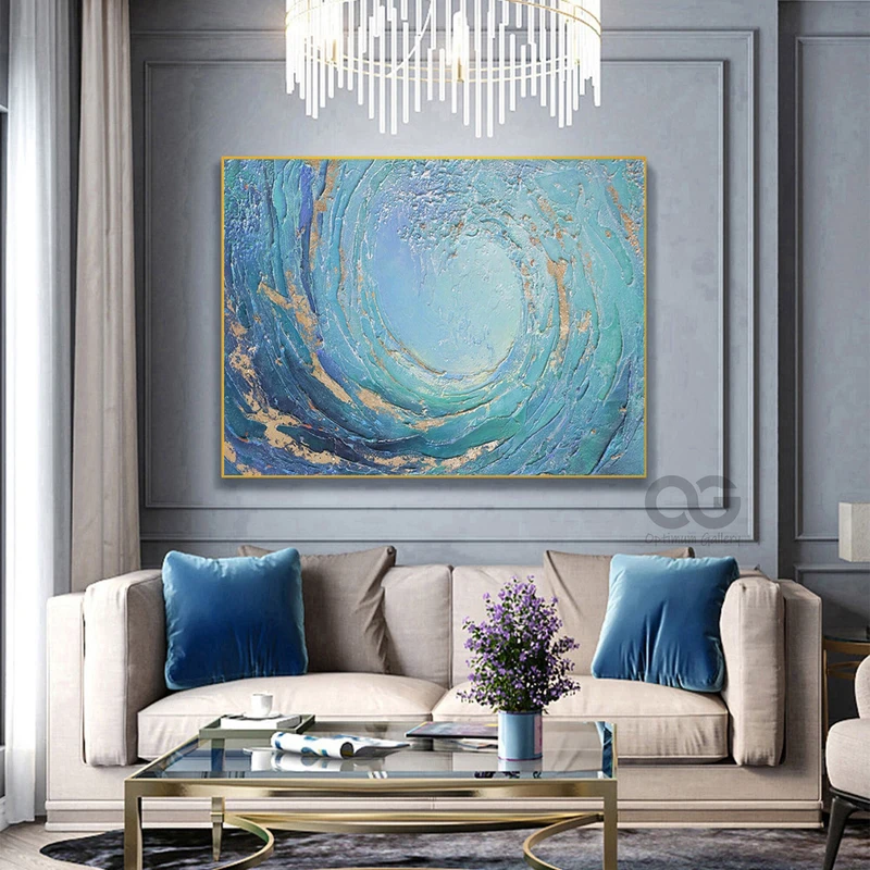 Minimalist Beige Plaster Wave Painting