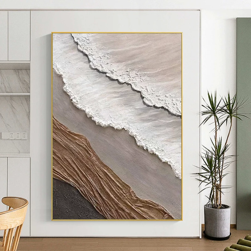 Modern 3D White Wave Canvas Wall Art