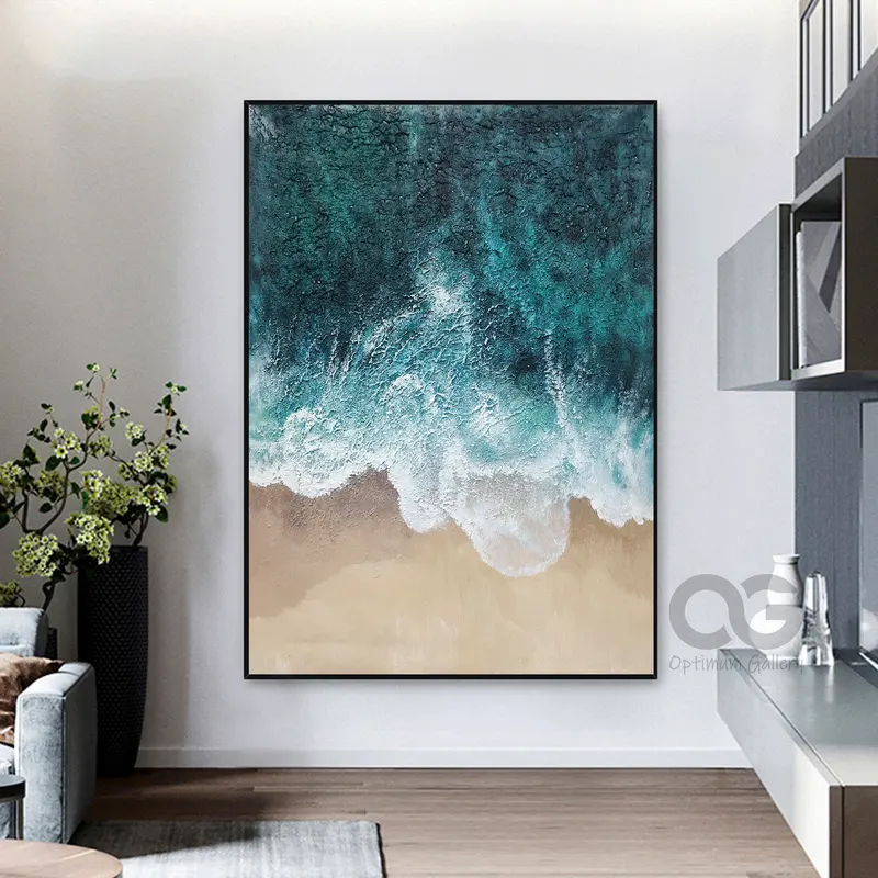 Original Whale Oil Painting on Canvas for Living Room Wall Decor