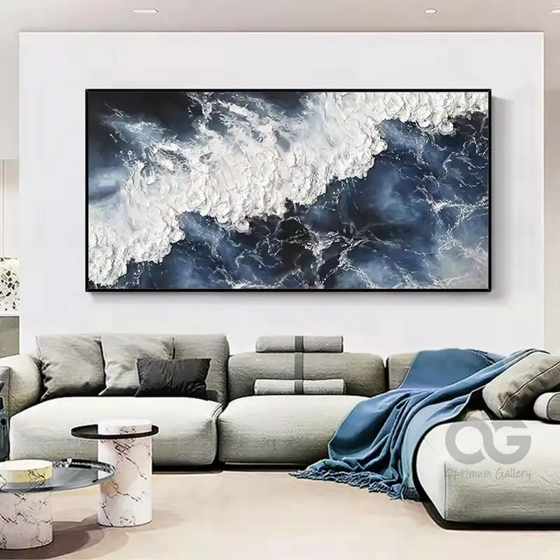 Textured Surfing Painting for Beach Lovers