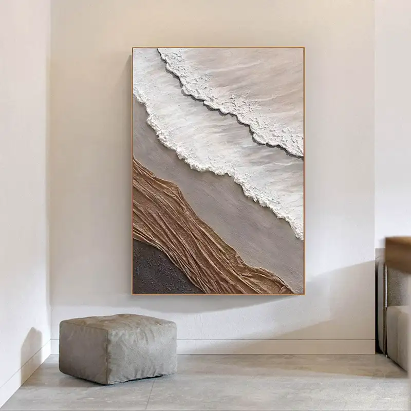 Modern 3D White Wave Canvas Wall Art
