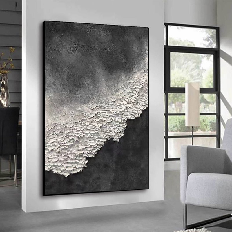 Minimalist Earth Tone Ocean Wave Art