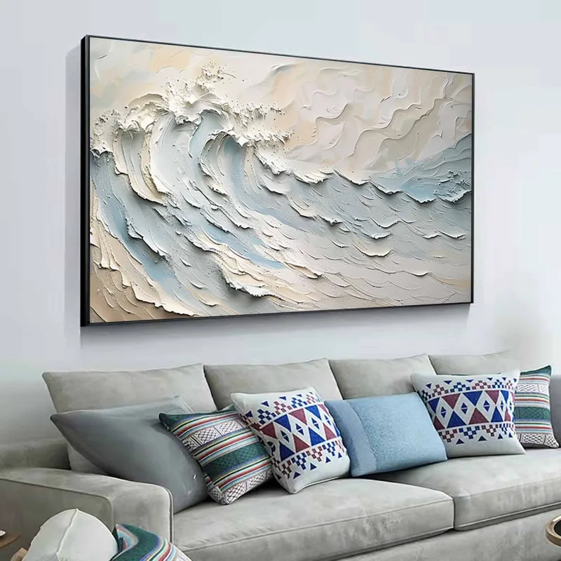 Handmade Blue Ocean Canvas Wall Art