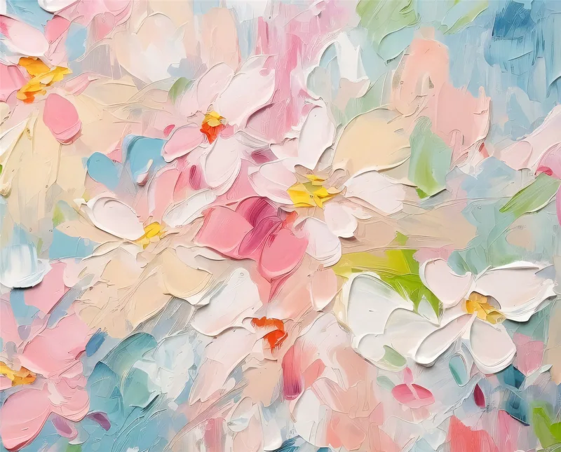 Pink Floral Wall Art Framed 3D Textured Painting on Canvas