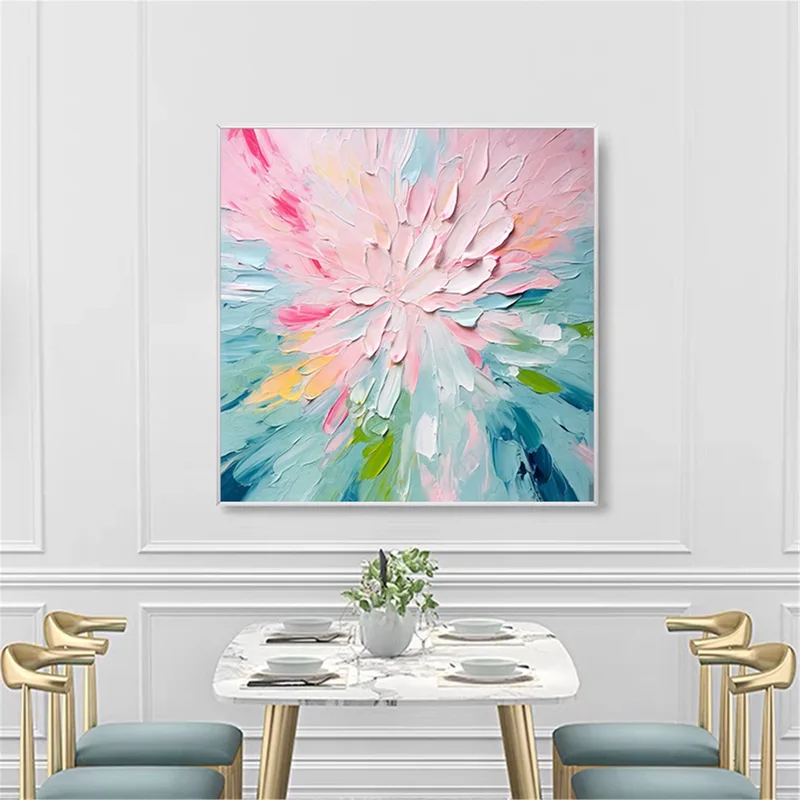 Flower Wall Art Textured Canvas Painting for Home Wall Decoration