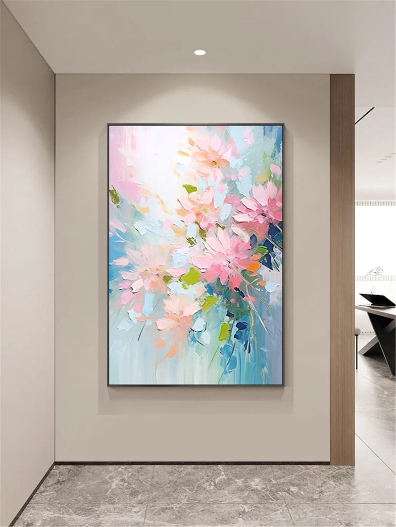 3D Flower Painting on Canvas Textured Acrylic Art for Living Room