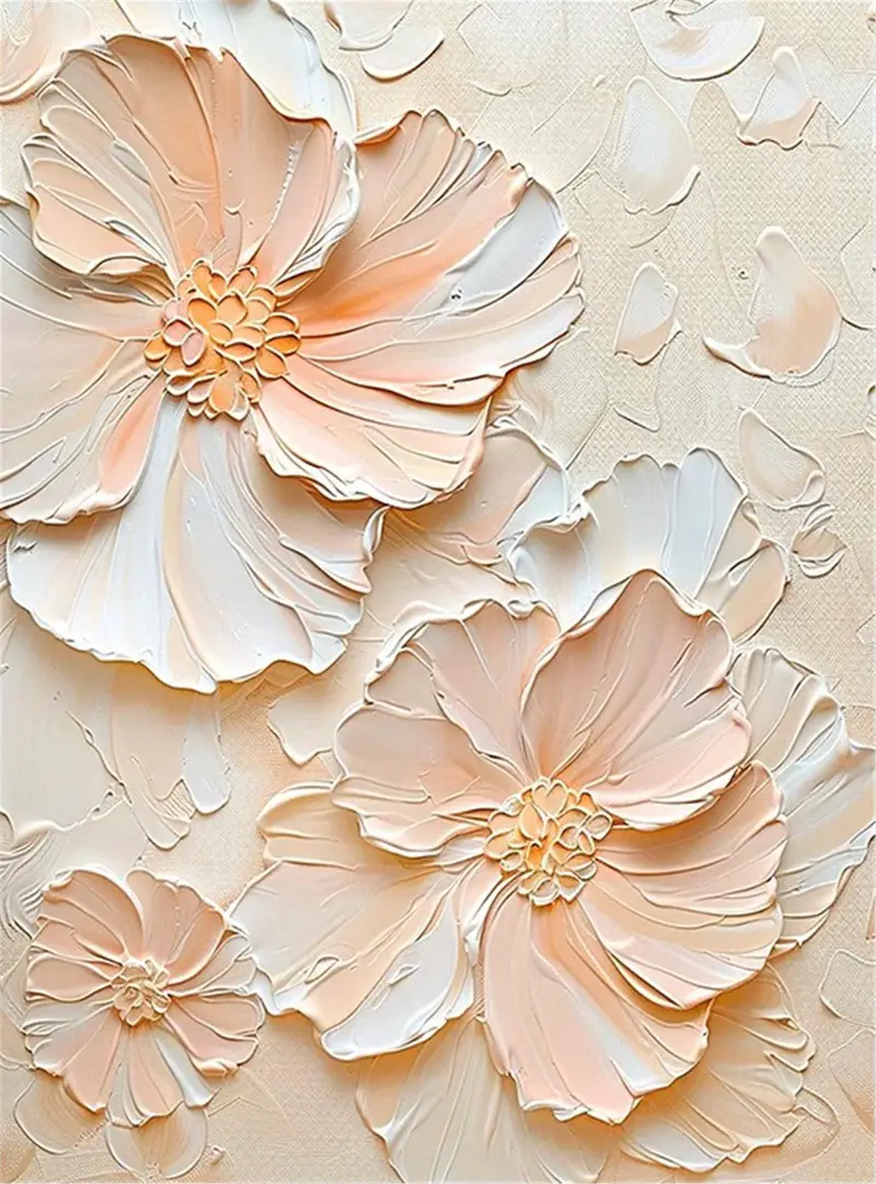 Flower Wall Art 3D Textured Acrylic Painting for Personalized Gift