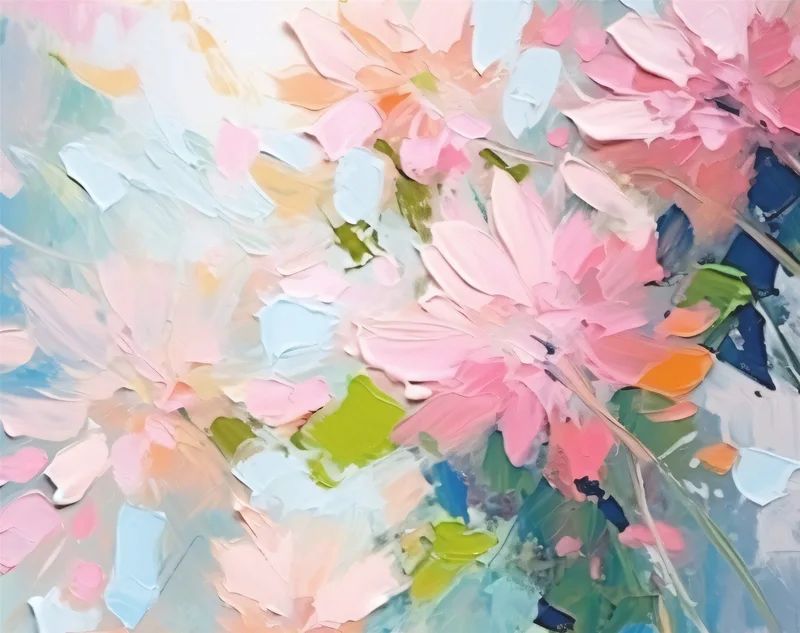 3D Flower Painting on Canvas Textured Acrylic Art for Living Room