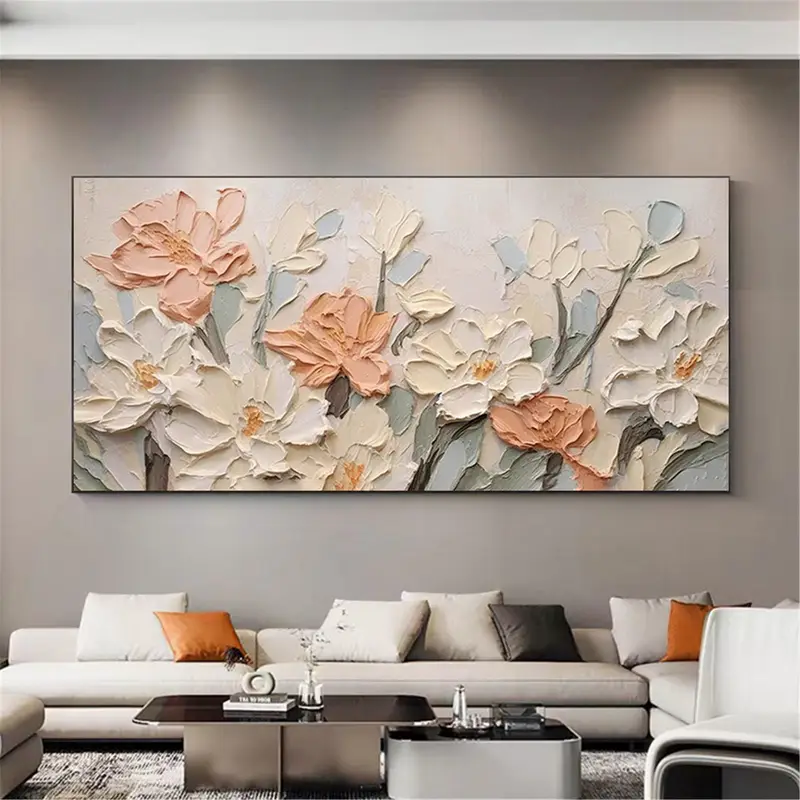 Flower Painting on Canvas with 3D Texture – Custom Handmade Artwork