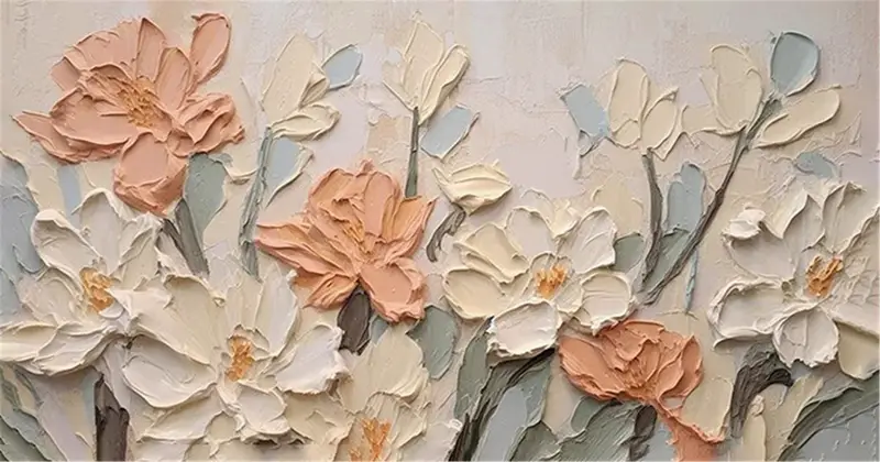 Flower Painting on Canvas with 3D Texture – Custom Handmade Artwork