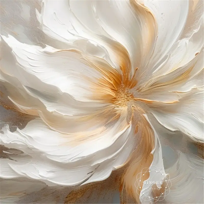Flower Painting Textured Canvas Art Acrylic Design for Wall Decor
