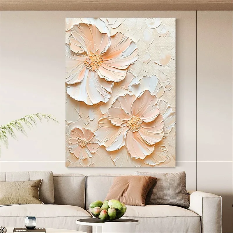 Flower Wall Art 3D Textured Acrylic Painting for Personalized Gift