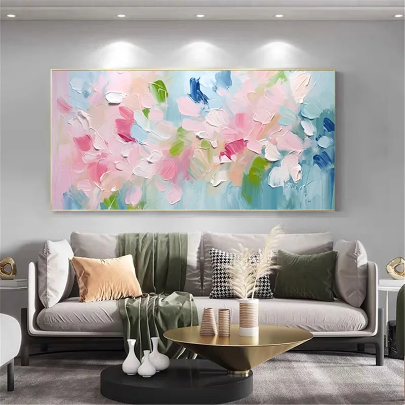 Abstract Flower Painting Textured Canvas Art for Unique Wall Decor