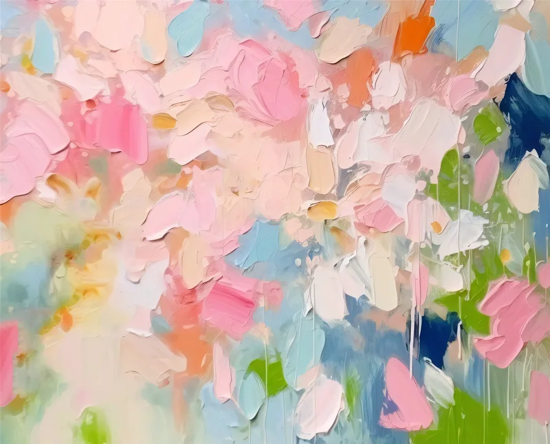 Flower Painting Abstract Acrylic Canvas Art for Home Wall Display