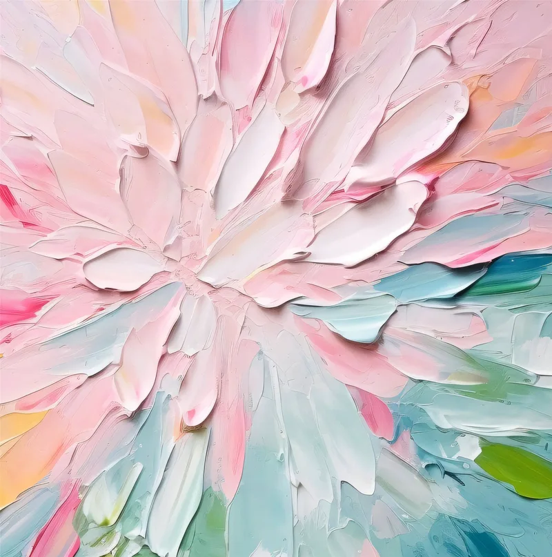 Flower Wall Art Textured Canvas Painting for Home Wall Decoration