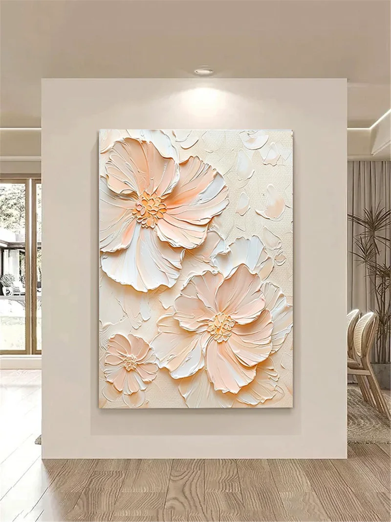Flower Wall Art 3D Textured Acrylic Painting for Personalized Gift