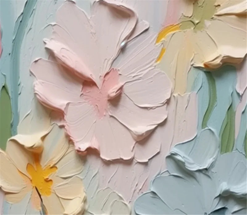 Flower Wall Art 3D Textured Acrylic Painting on Canvas for Unique Decor