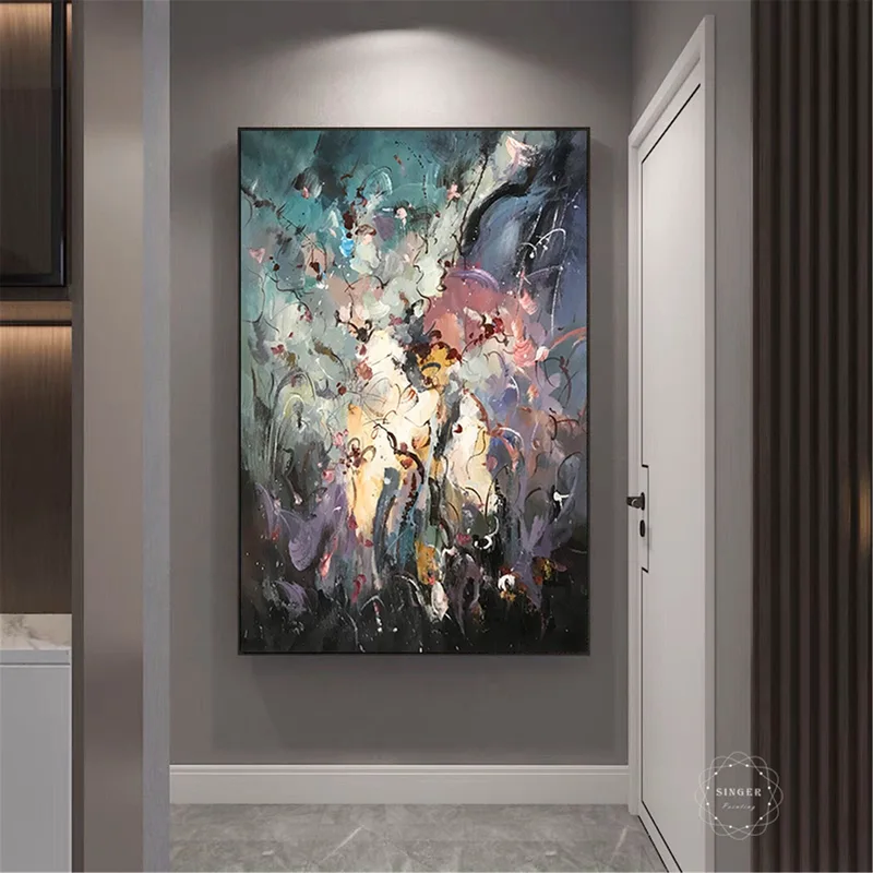 Flower Wall Art Acrylic Canvas Painting with 3D Textured Design