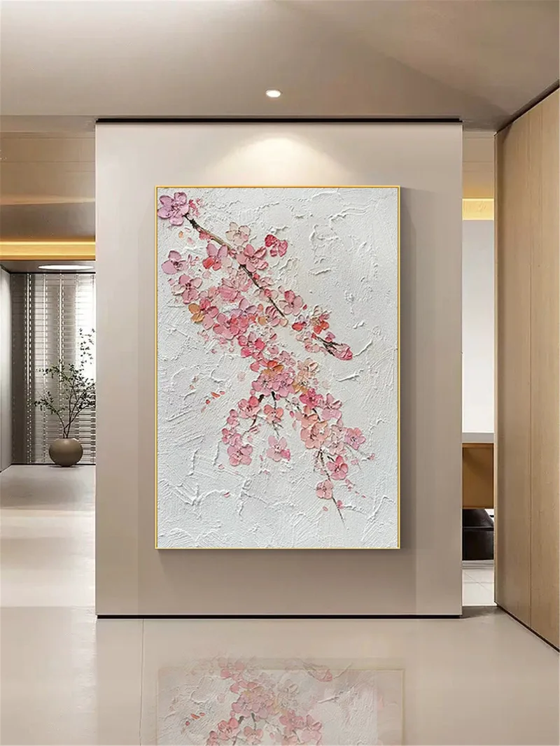 Floral Wall Art Acrylic Painting on Canvas for Unique Wall Decor