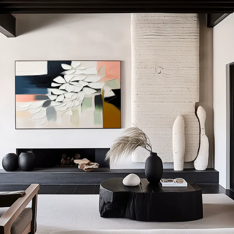Modern Large Colorful Wall Art – 3D Textured Oil Painting