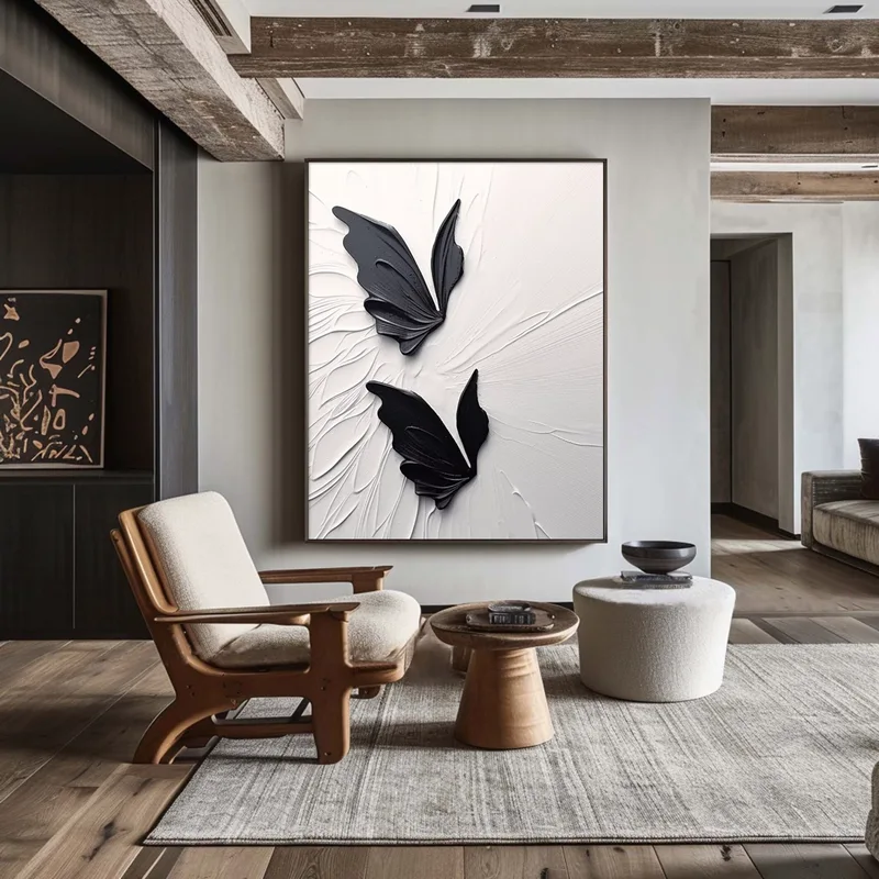 Buy Large Black and White 3D Minimalist Texture Art on Sale