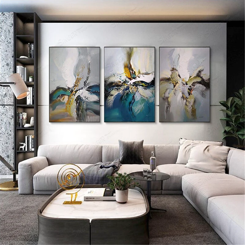 3D Abstract Brown Wings Painting for Large Modern Wall Decor